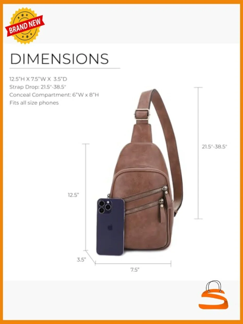 Unisex Multi-Pocket Concealed Carry Sling Bag Crossbody Backpack Purse